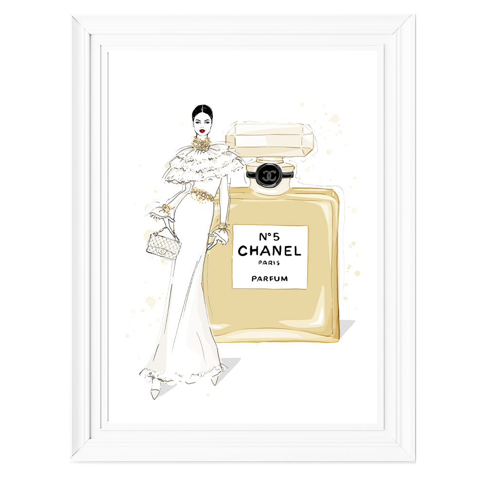 Chanel No Illustration Chanel No Multi Colour Abstract Wall Art